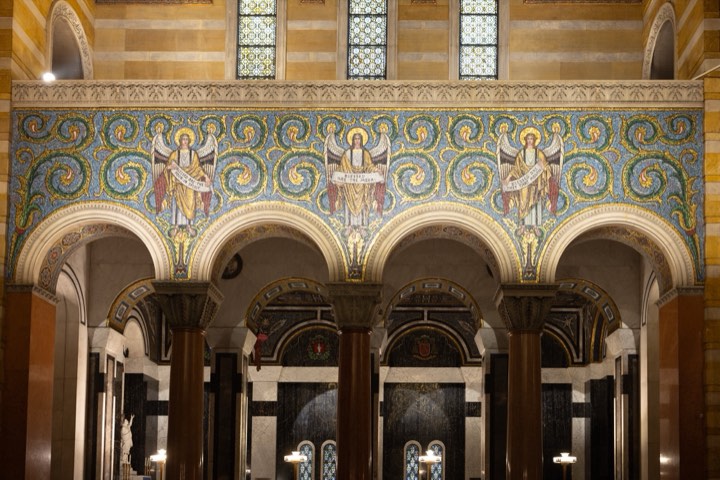 Mosaic-lined side chapel