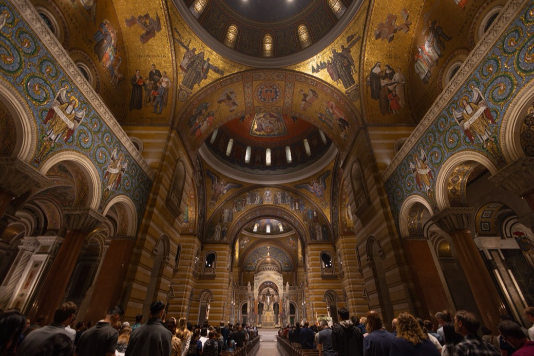 Golden mosaic dome of the Cathedral Basilica of Saint Louis
